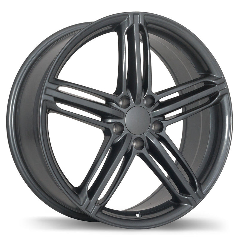 Replika - R133A - Gunmetal - Gloss Gunmetal - 16" x 7", 45 Offset, 5x112 (Bolt Pattern), 57.1mm HUB