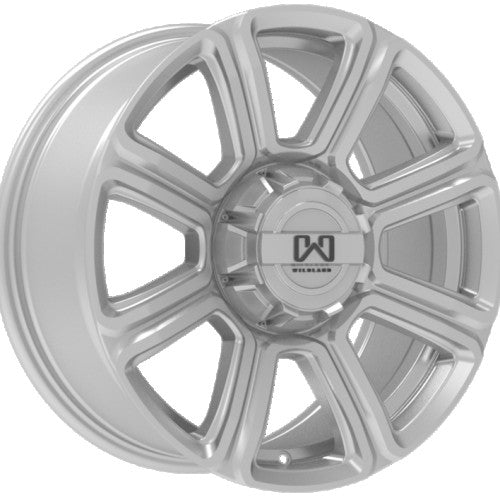 Wildland - Hurricane - Silver - Silver - 20" x 8.5", 15 Offset, 6x120/139.7 (Bolt Pattern), 78.1mm HUB
