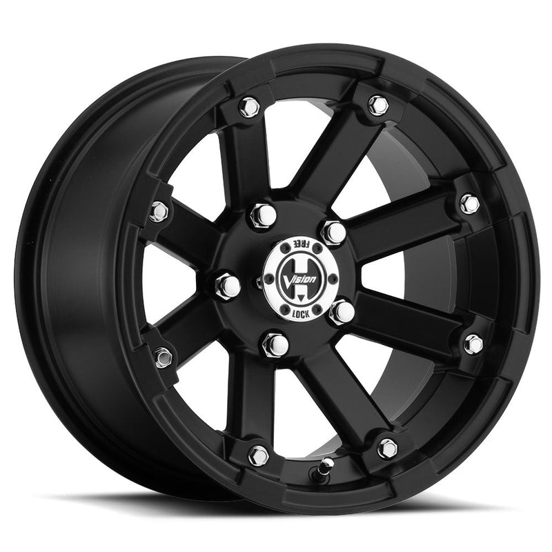Vision Wheel ATV - 393 LOCKOUT - Black - Matte Black - 14" x 8", _10_2 Offset, 5x114.3 (Bolt Pattern), 79.4mm HUB