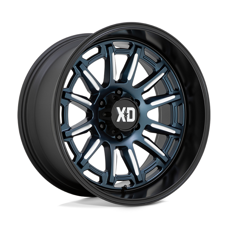XD Series - XD865 PHOENIX - METALLIC BLUE MILLED WITH BLACK LIP - 20" x 9", 18 Offset, 6x139.7 (Bolt Pattern), 106.1mm HUB