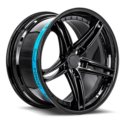 Sentali - SB3 - Black - Gloss Black Lip / Matte Black Centre - 20" x 10.5", 35 Offset, 5x120 (Bolt pattern), 72.6mm HUB