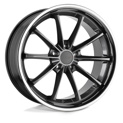 TSW Wheels - SWEEP - Gunmetal - Gloss Gunmetal with Stainless Lip - 18" x 9.5", 40 Offset, 5x112 (Bolt Pattern), 66.6mm HUB