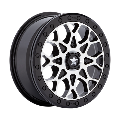 MSA Offroad Wheels - M48 PORTAL BEADLOCK - Black - GLOSS BLACK MACHINED WITH GLOSS BLACK RING - 15" x 6", 38 Offset, 4x137 (Bolt Pattern), 96mm HUB