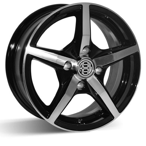 RSSW - Jazz - Black - Black Milled Spokes - 14" x 6", 38 Offset, 4x100 (Bolt Pattern), 54.1mm HUB