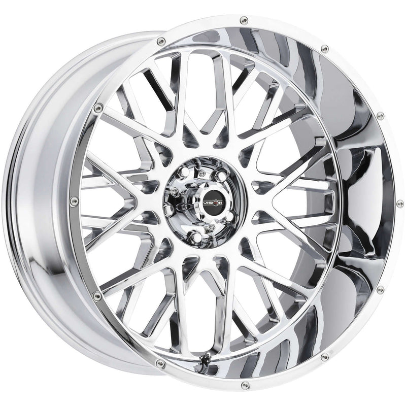 Vision Wheel Off-Road - 412 ROCKER - Chrome - CHROME - 20" x 10", -25 Offset, 8x165.1 (Bolt Pattern), 125.2mm HUB