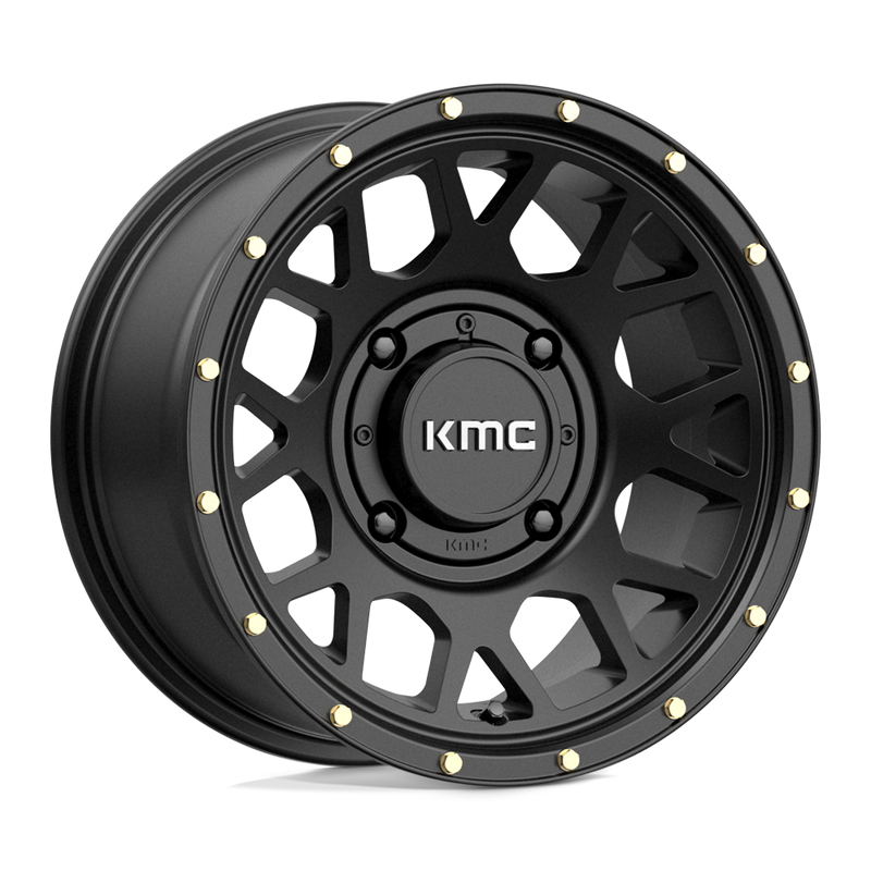 KMC Powersports - KS135 GRENADE - Black - SATIN BLACK - 15" x 10", 0 Offset, 4x137 (Bolt Pattern), 112.1mm HUB