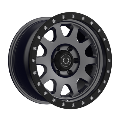 Blackhorn Offroad - BH02 - Gunmetal - Gunmetal / Black Lip - 17" x 9", -12 Offset, 5x127 (Bolt Pattern), 72mm HUB