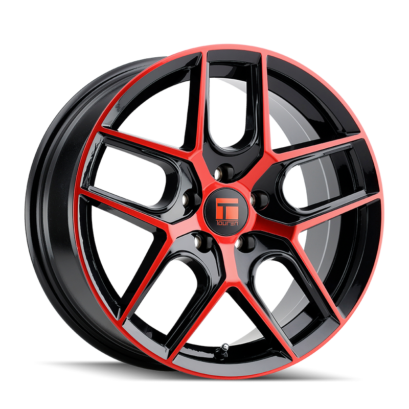 Touren - TR79 - GLOSS BLACK / RED TINT - 17" x 8", 35 Offset, 5x120 (Bolt Pattern), 72.56mm HUB