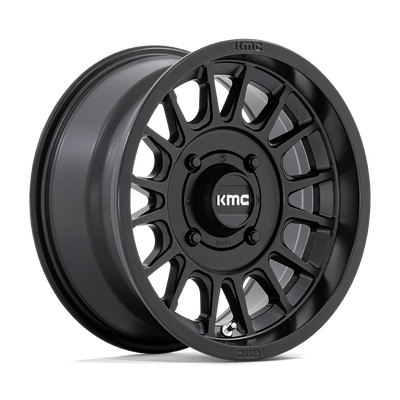 KMC Powersports - KS138 IMPACT UTV - Black - SATIN BLACK - 15" x 7", 10 Offset, 4x156 (Bolt Pattern), 115.1mm HUB