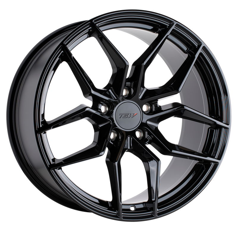 TSW Wheels - SILVANO - Black - GLOSS BLACK - 19" x 9.5", 4 Offset, 5x112 (Bolt Pattern), 66.56mm HUB