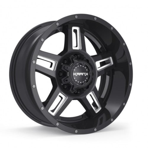 KranK Off-road - Hammer - Black - Gloss Black Milled - 20" x 9", 18 Offset, 6x135/139.7 (Bolt Pattern), 108mm HUB