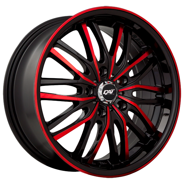 Dai Alloys - Mephisto - Black - Gloss Black - Red Face - 18" x 8", 45 Offset, 5x114.3 (Bolt Pattern), 73.1mm HUB