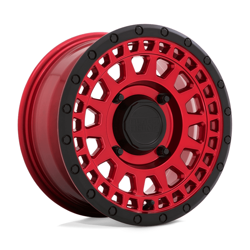 Black Rhino Powersports - PARKER UTV - CANDY RED WITH BLACK LIP - 15" x 7", 51 Offset, 4x137 (Bolt Pattern), 106.1mm HUB