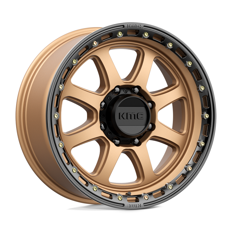 KMC Wheels - KM548 CHASE - Bronze - MATTE BRONZE WITH BLACK LIP - 20" x 9", 18 Offset, 8x180 (Bolt Pattern), 124.2mm HUB