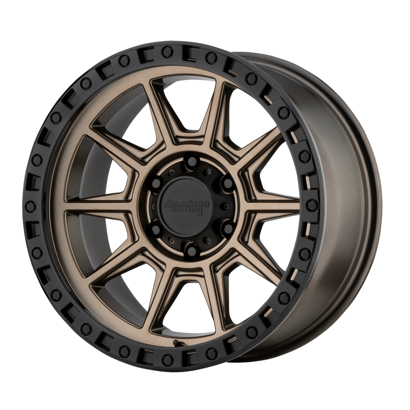 American Racing - AR202 - Bronze - MATTE BRONZE BLACK LIP - 16" x 8", 0 Offset, 6x139.7 (Bolt Pattern), 106.1mm HUB