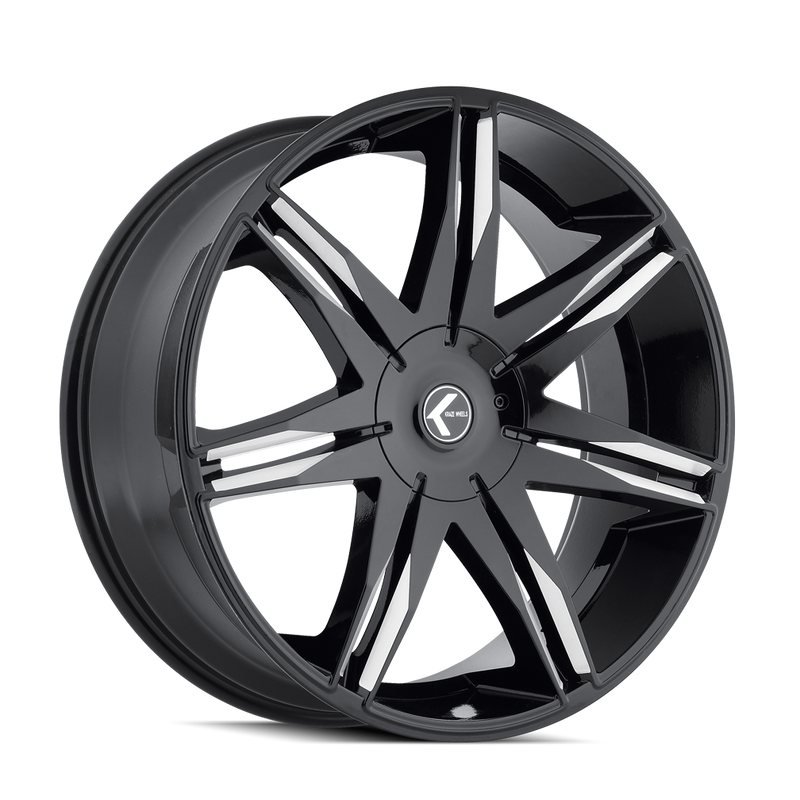 Kraze Wheels - EPIC - Black - BLACK/MILLED - 24" x 9.5", 18 Offset, 5x127/139.7 (Bolt Pattern), 87mm HUB