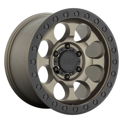 Black Rhino - RIOT - Gunmetal - MATTE BRONZE W/ BLACK RING & BOLTS - 17" x 8.5", -38 Offset, 5x114.3 (Bolt Pattern), 71.5mm HUB