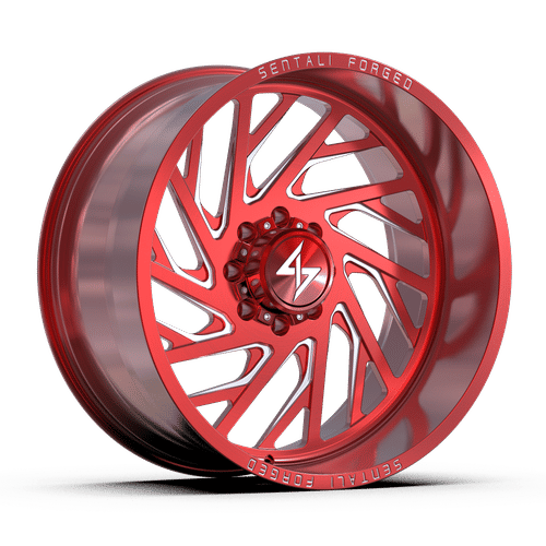 Sentali - Forged SF-7 - Red Milled - 22" x 10", -24 Offset, 5x127 (Bolt pattern), 71.5mm HUB