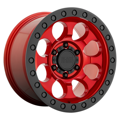Black Rhino - RIOT - CANDY RED W/ BLACK RING & BOLTS - 17" x 8.5", 0 Offset, 6x139.7 (Bolt Pattern), 112.1mm HUB