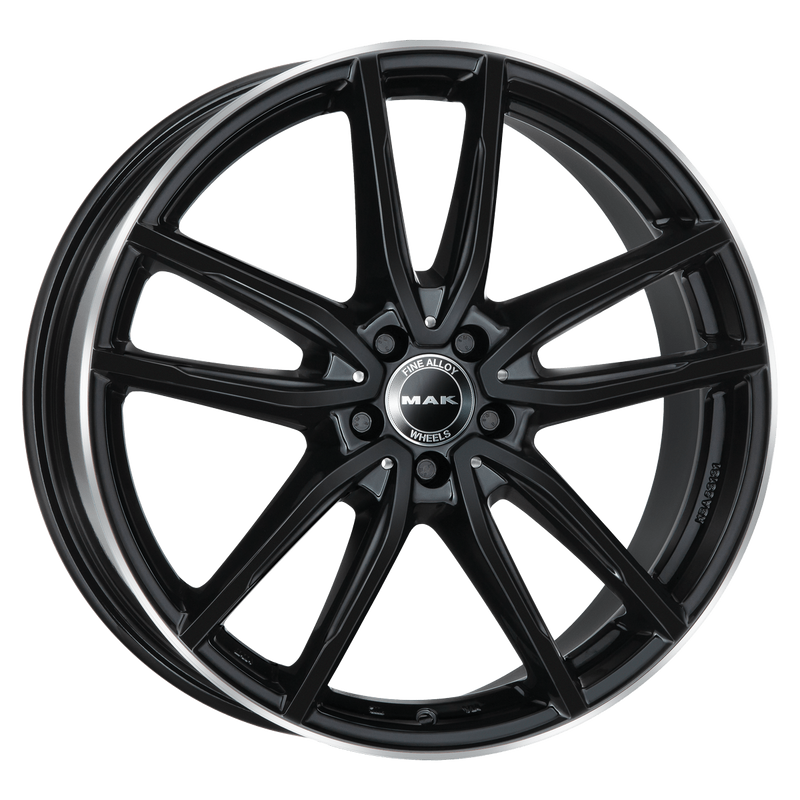 Mak Wheels - EVO - Black - GLOSS BLACK MIRROR RING - 19" x 9", 20 Offset, 5x112 (Bolt Pattern), 66.6mm HUB