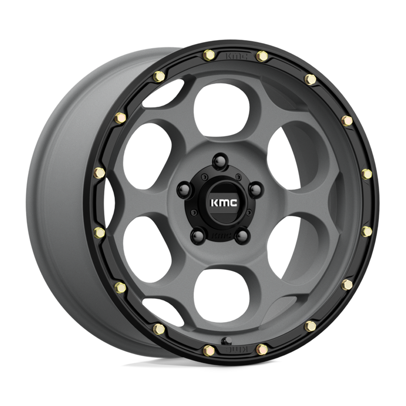 KMC Wheels - KM541 DIRTY HARRY - Gunmetal - SATIN GRAY WITH BLACK LIP - 18" x 8.5", 18 Offset, 5x127 (Bolt Pattern), 71.5mm HUB