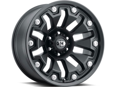 Vision Wheel Off-Road - 362 ARMOR - Black - SATIN BLACK WITH BLACK BOLT INSERTS - 20" x 9", 12 Offset, 6x139.7 (Bolt Pattern), 78.1mm HUB