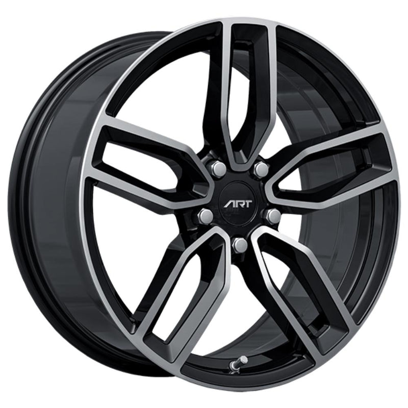 ART - Replica 262 - Black - Gloss Black - Machined Face - 18" x 8", 35 Offset, 5x112 (Bolt Pattern), 66.5mm HUB