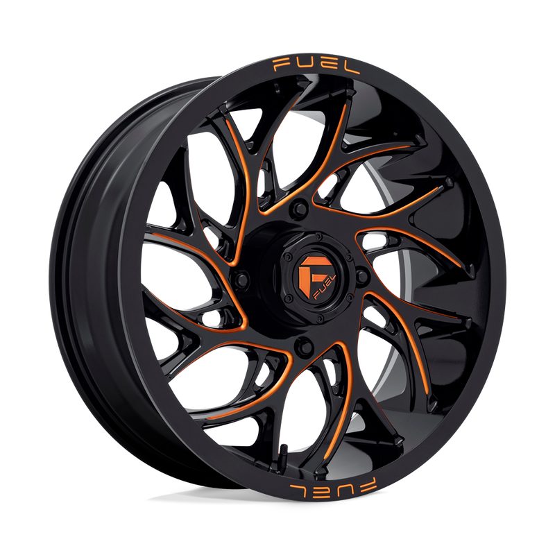 Fuel UTV - D780 RUNNER UTV - Black - GLOSS BLACK MILLED ORANGE - 18" x 7", 13 Offset, 4x137 (Bolt Pattern), 110.1mm HUB