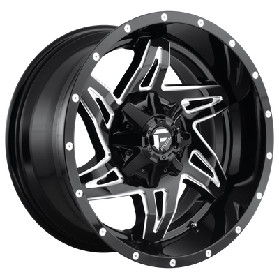 Fuel - D613 ROCKER - Black - Gloss Black Milled - 20" x 9", 1 Offset, 5x114.3/127 (Bolt Pattern), 78.1mm HUB
