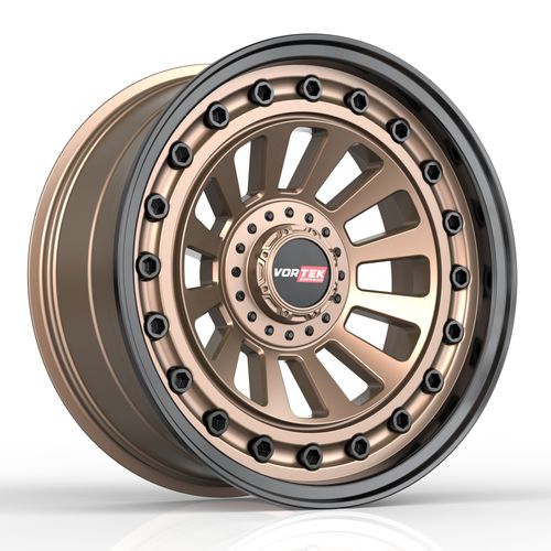 Vortek Offroad - VRD-702 RADAR - Bronze - Matte Bronze Black Bolts / Lip - 18" x 9", -12 Offset, 5x127/139.7 (Bolt pattern), 78.1mm HUB