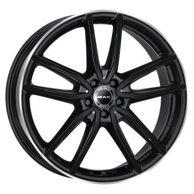 Mak Wheels - EVO-D - Black - GLOSS BLACK MIRROR RING - 20" x 9.5", 57 Offset, 5x112 (Bolt Pattern), 66.6mm HUB