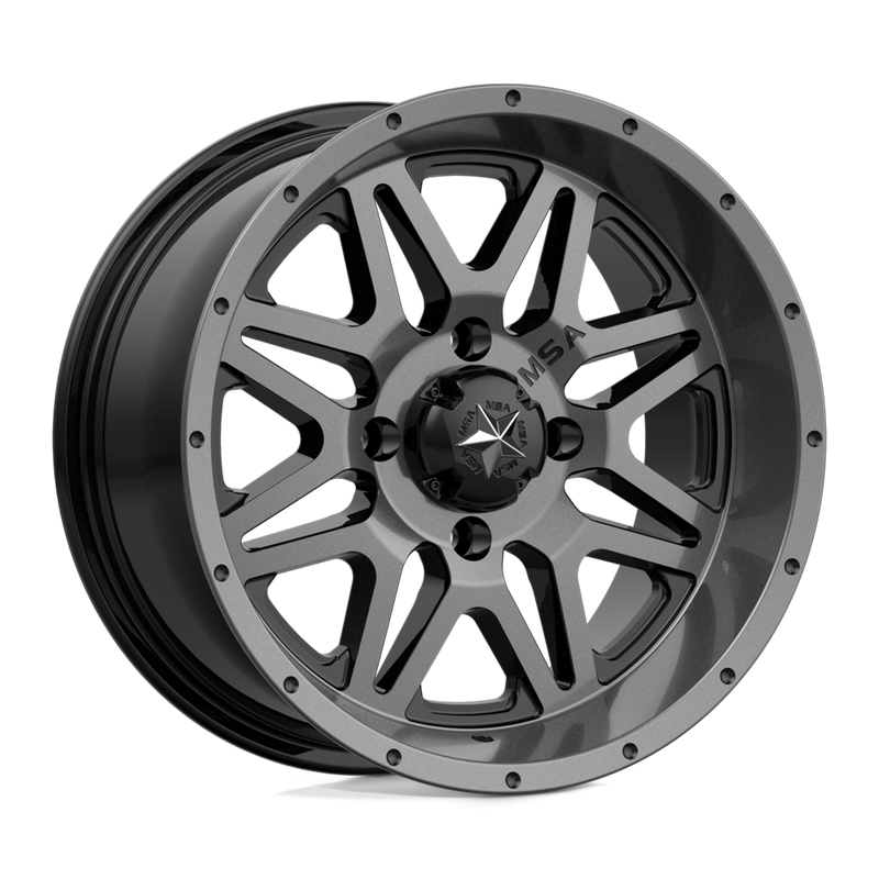 MSA Offroad Wheels - M26 VIBE - Gunmetal - DARK TINT - 14" x 7", 0 Offset, 4x137 (Bolt Pattern), 112.1mm HUB