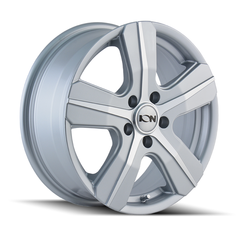Ion Alloy - 101 - Silver - SILVER/MACHINED FACE - 16" x 7", 55 Offset, 5x160 (Bolt Pattern), 65.1mm HUB