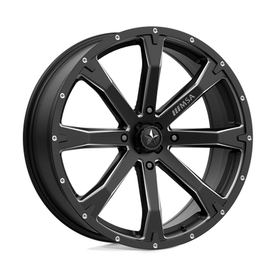 MSA Offroad Wheels - M42 BOUNTY - Black - SATIN BLACK MILLED - 20" x 7", 10 Offset, 4x137 (Bolt Pattern), 112.1mm HUB