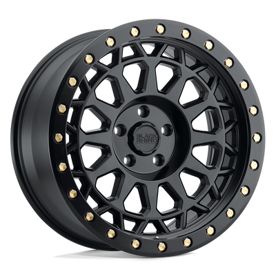 Black Rhino - PRIMM - Black - MATTE BLACK WITH BRASS BOLTS - 20" x 9.5", 0 Offset, 5x139.7 (Bolt Pattern), 78.1mm HUB