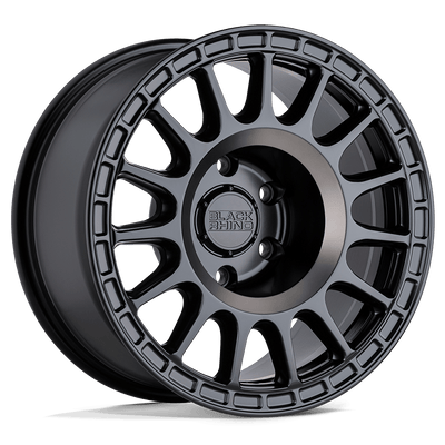 Black Rhino - SANDSTORM - Black - Semi Gloss Black with Machined Dark Tint Ring - 15" x 7", 15 Offset, 5x114.3 (Bolt pattern), 76.1mm HUB