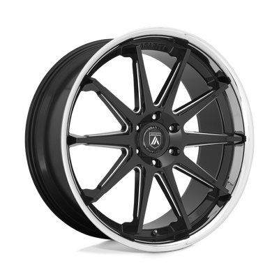 Asanti Black - ABL-29 EMPEROR - Black - GLOSS BLACK MILLED WITH CHROME LIP - 22" x 10", 30 Offset, 6x135 (Bolt Pattern), 87.1mm HUB
