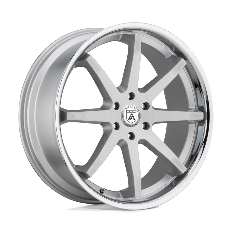 Asanti Black - ABL-32 KAISER - Silver - BRUSHED SILVER CHROME LIP - 22" x 9.5", 30 Offset, 6x135 (Bolt Pattern), 87.1mm HUB