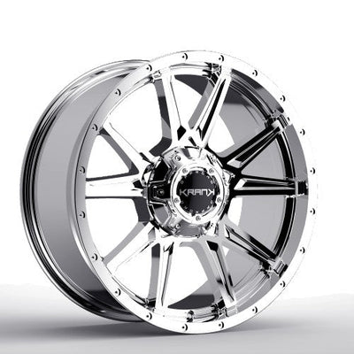 KranK Off-road - Cylinder - Chrome - Chrome - 20" x 9", 18 Offset, 8x170 (Bolt Pattern), 125.1mm HUB