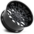 Sentali - BFX5 - Black - Gloss Black Lip / Gun Metal Centre - 22" x 12", -44 Offset, 6x135/139.7 (Bolt pattern), 106.10mm HUB