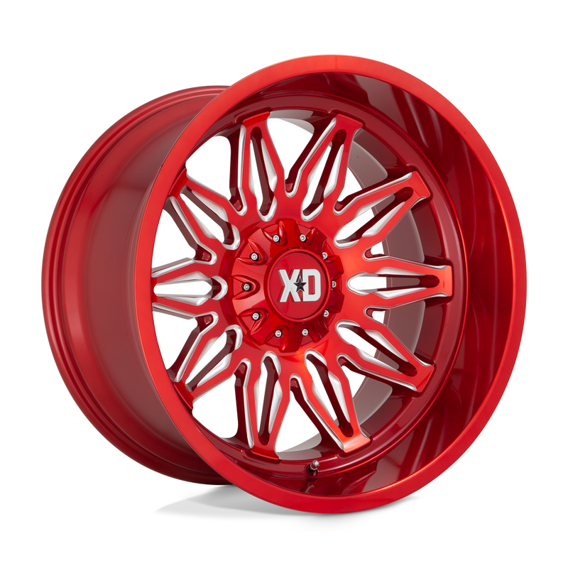 XD Series - XD859 GUNNER - CANDY RED MILLED - 22" x 12", -44 Offset, 5x127/139.7 (Bolt Pattern), 78.1mm HUB