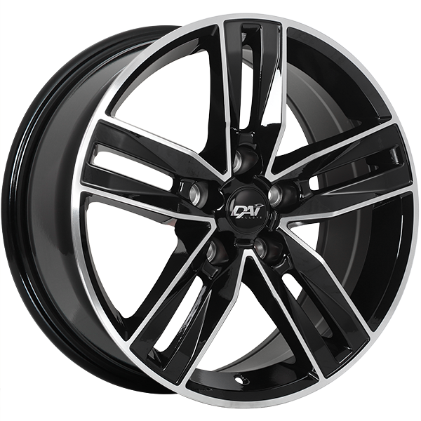 Dai Alloys - Prime - Black - Gloss Black - Machined Face - 18" x 8", 45 Offset, 5x120 (Bolt Pattern), 64.1mm HUB