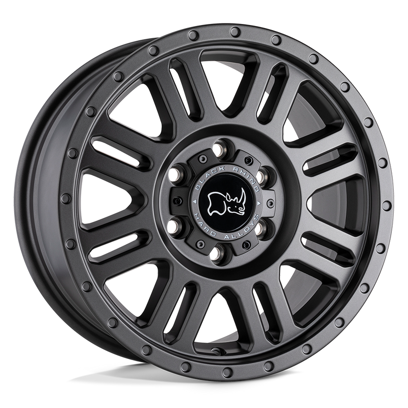 Black Rhino - YELLOWSTONE - Gunmetal - MATTE GUNMETAL - 17" x 8", 38 Offset, 6x130 (Bolt Pattern), 84.1mm HUB