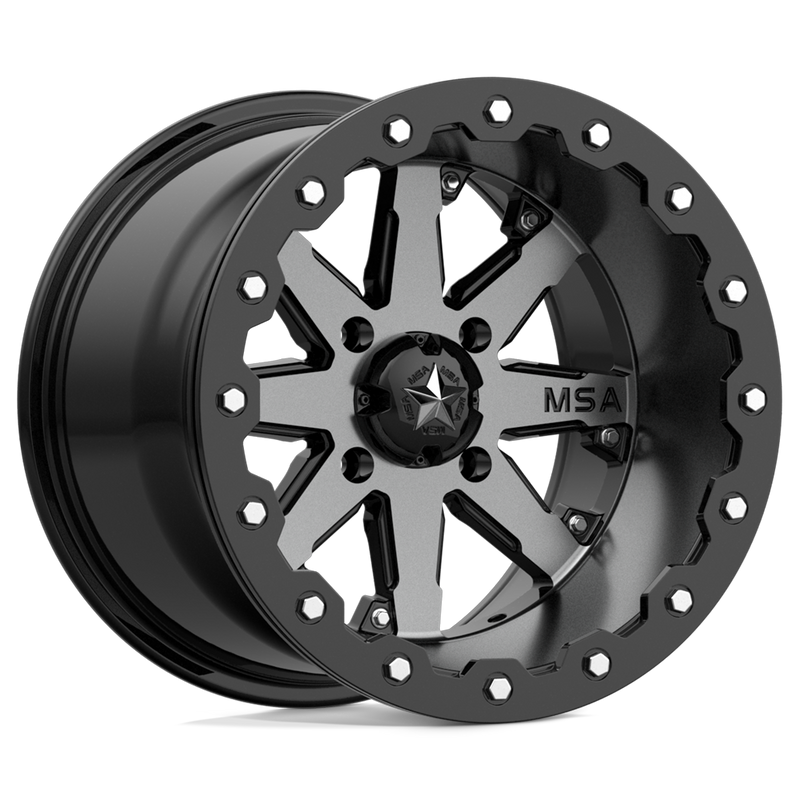 MSA Offroad Wheels - M21 LOK BEADLOCK - Gunmetal - CHARCOAL TINT - 14" x 10", -10 Offset, 4x110 (Bolt Pattern), 86mm HUB