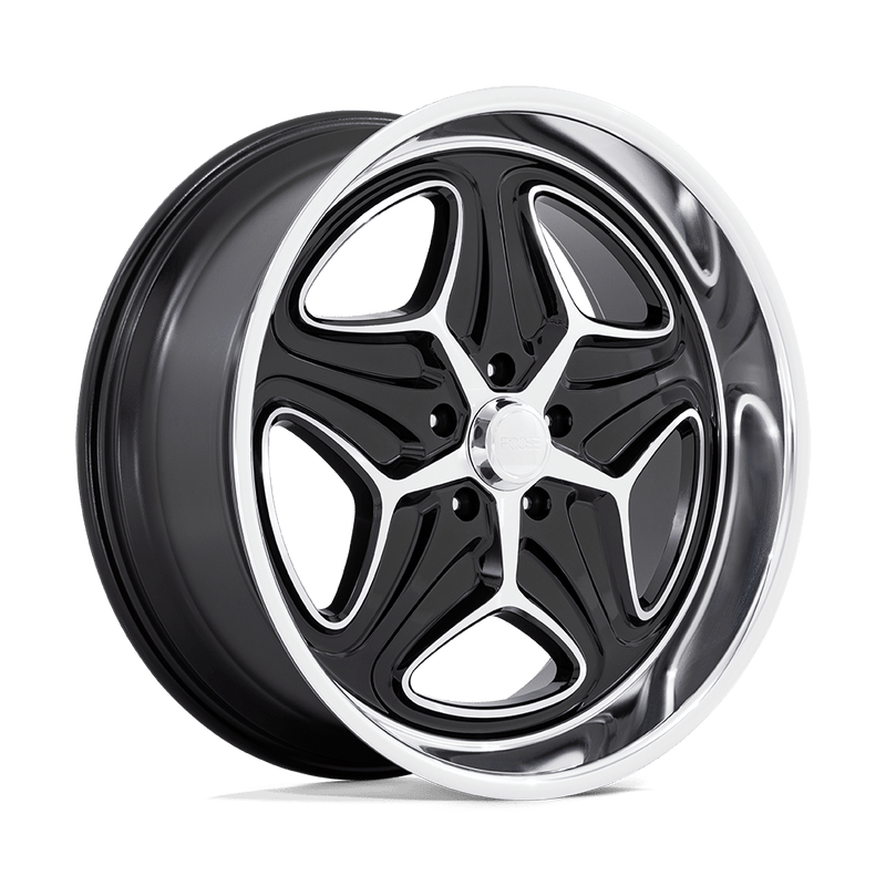 Foose - F171 MERLOT - Black - GLOSS BLACK MACHINED - 22" x 10.5", 6 Offset, 5x127 (Bolt Pattern), 78.1mm HUB