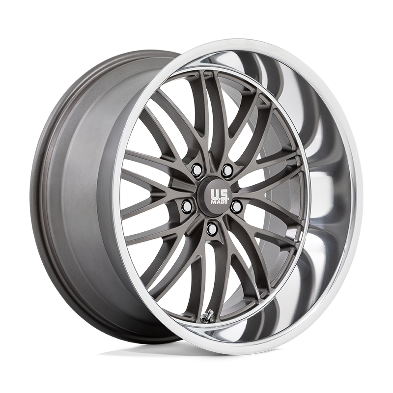 US Mag - U139 SANTA CRUZ - Gunmetal - ANTHRACITE WITH DIAMOND CUT LIP - 22" x 10.5", 0 Offset, 5x127 (Bolt Pattern), 78.1mm HUB