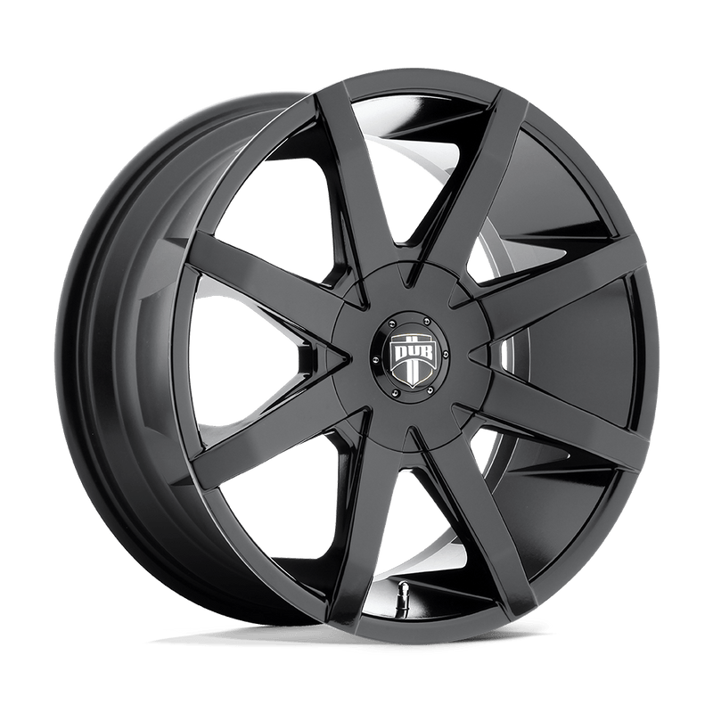 DUB - S110 PUSH - Black - GLOSS BLACK - 24" x 9.5", 25 Offset, 6x135/139.7 (Bolt Pattern), 87.1mm HUB