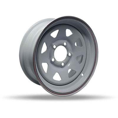 DTD - Trailer - White - White - 14" x 6", 0 Offset, 5x114.3 (Bolt Pattern), 84mm HUB