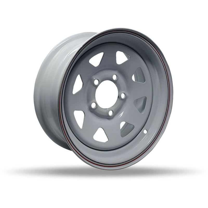 DTD - Trailer - White - White - 14" x 6", 0 Offset, 5x114.3 (Bolt Pattern), 84mm HUB
