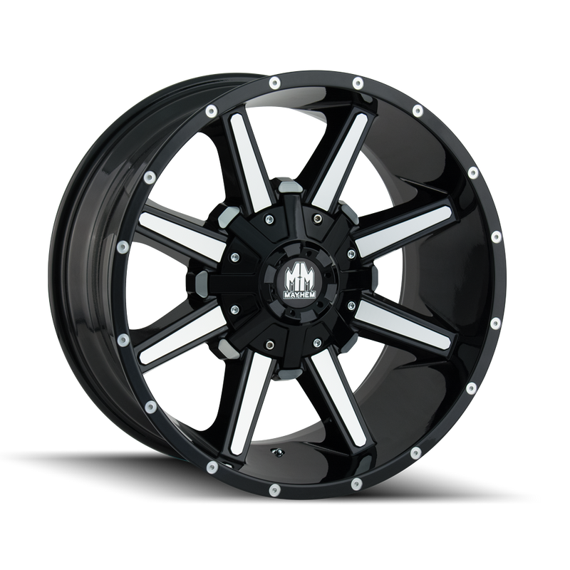 Mayhem - ARSENAL - Black - GLOSS BLACK/MACHINED FACE - 20" x 9", 0 Offset, 5x139.7/150 (Bolt Pattern), 110mm HUB
